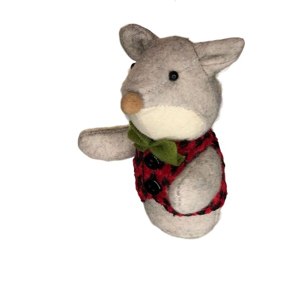 Christmas Ornament Stuffed Animal Plush Bowtie Mole Mouse Holiday Tree Wreath De - Picture 7 of 8